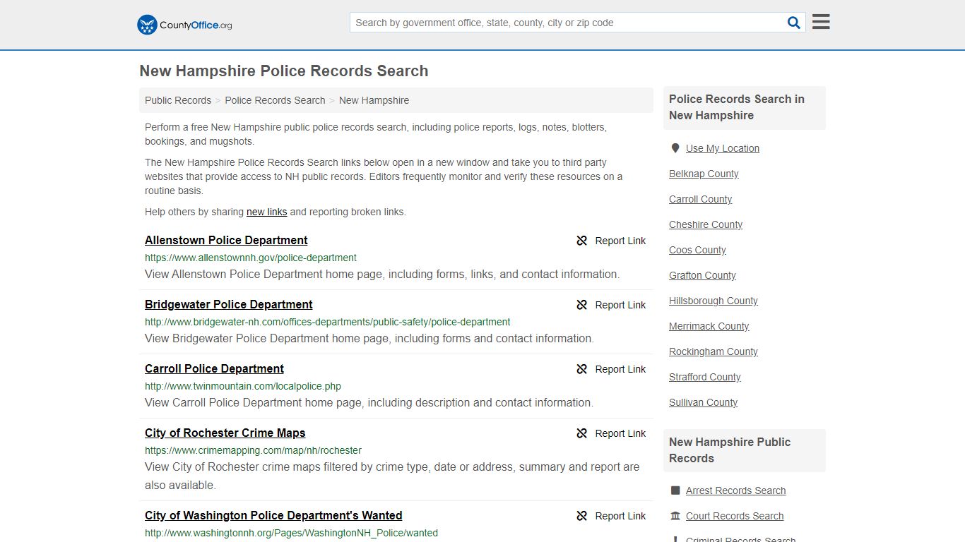 Police Records Search - New Hampshire (Accidents & Arrest ...